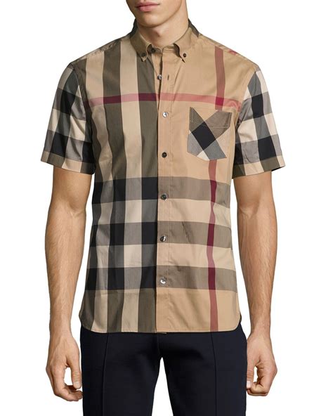 burberry men short arm shirt|men short shorts black cotton.